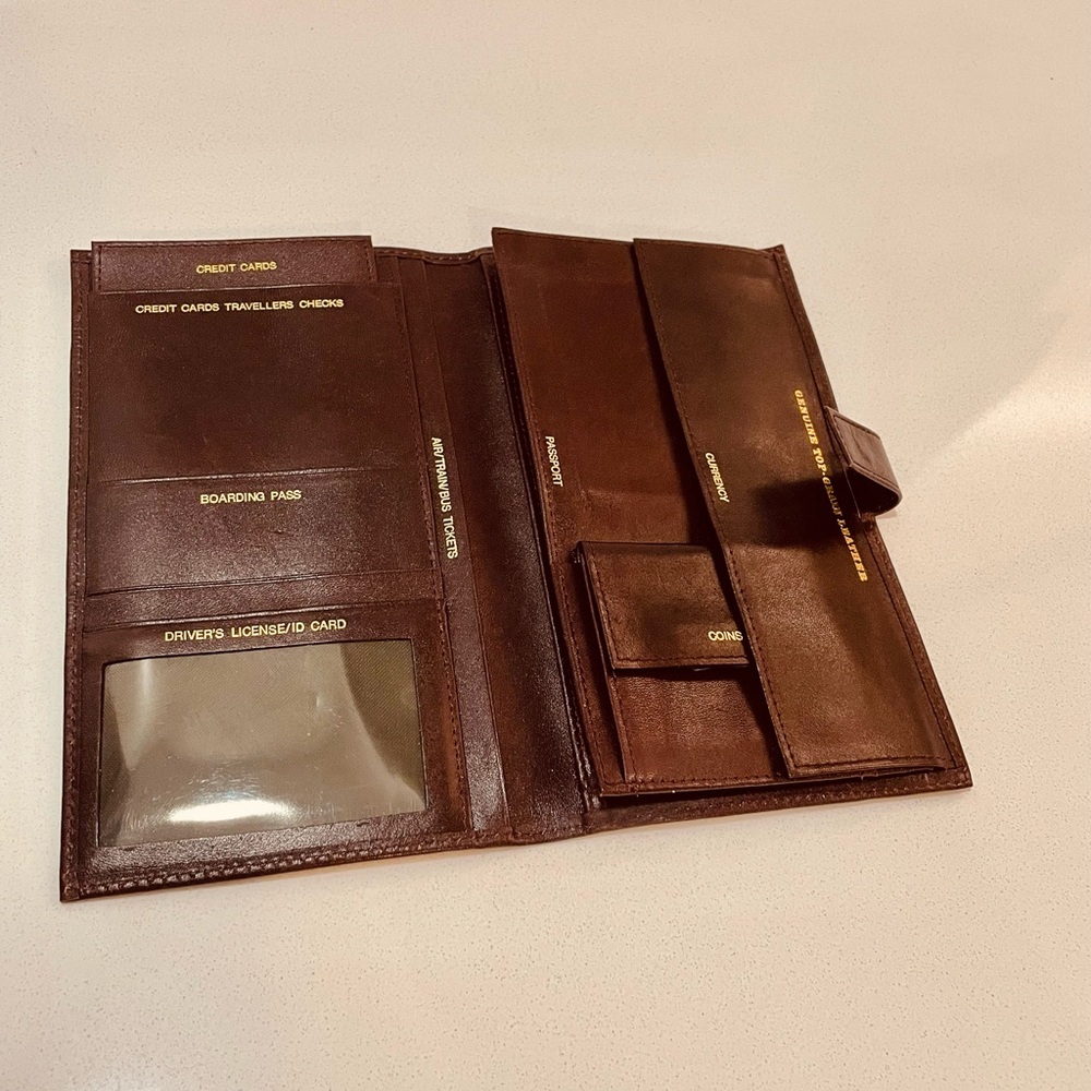 Vintage Leather Passport Travel Wallet